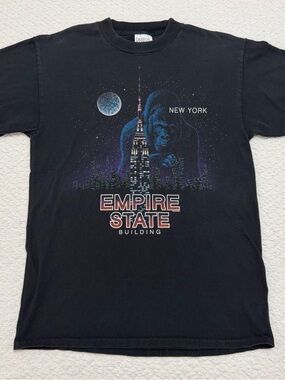 Vintage San Segal New York Empire State Building King Kong Black T-Shirt Size M